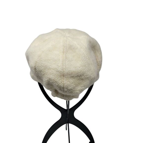 August Hat Company Wool-Blend Cream Newsboy Cap Cabby Retro Piped Tweed Glam - Picture 5 of 7